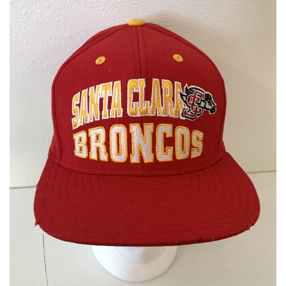 Vintage 90s Santa Clara Broncos NCAA College Red Snapback Hat Adidas 1990s Y2K